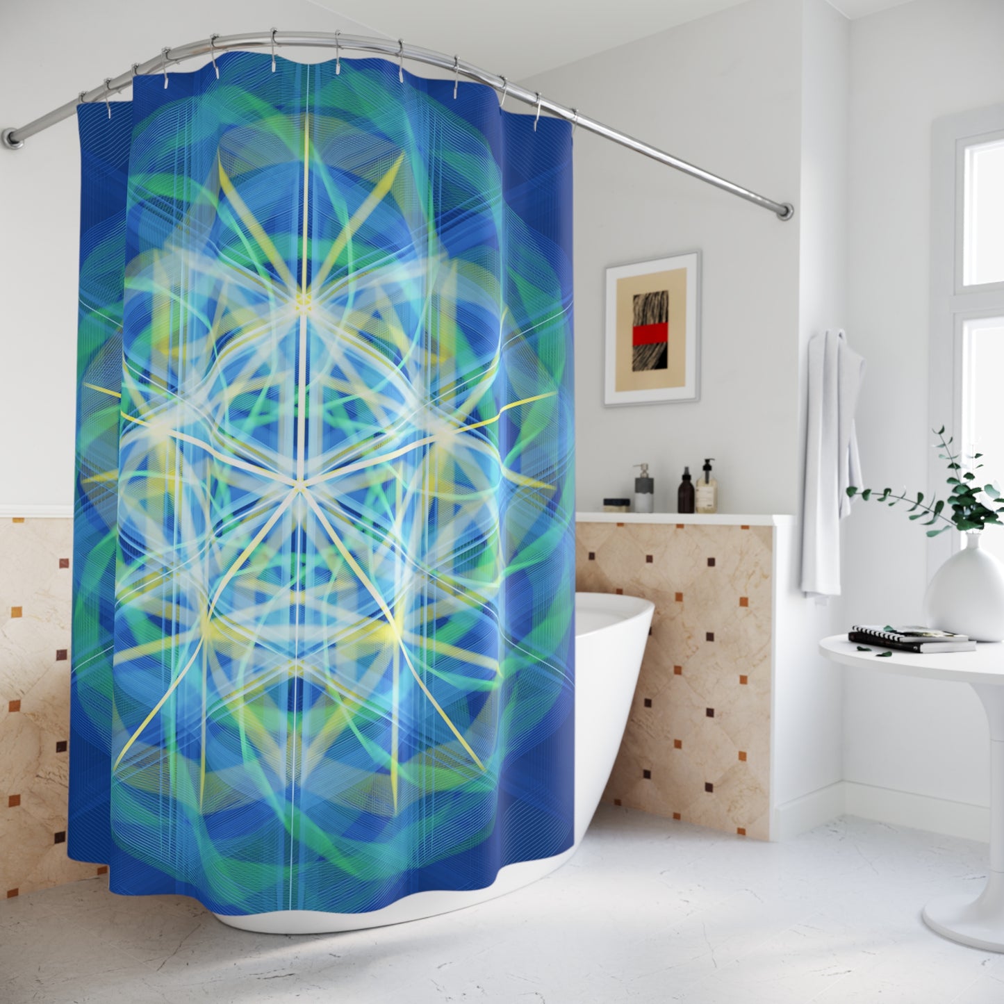 Polyester Shower Curtain - Tartan Wheel