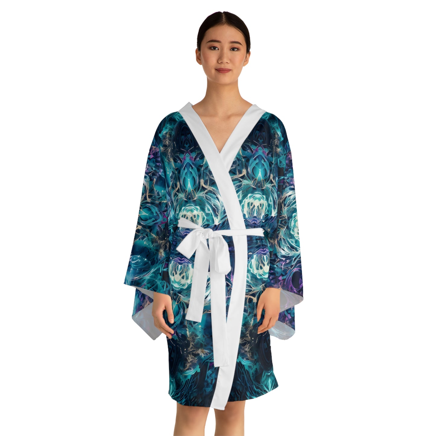Long Sleeve Kimono Robe (AOP) - Mystical Reflections 4