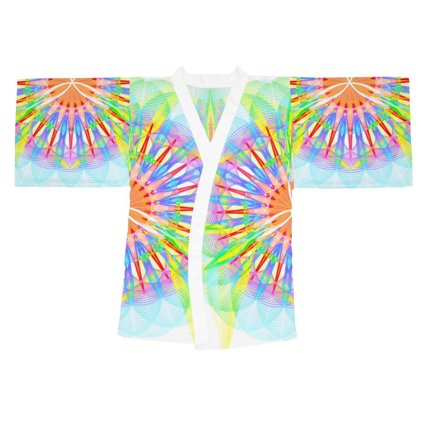Long Sleeve Kimono Robe (AOP) - Star Flower