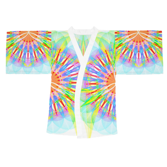 Long Sleeve Kimono Robe (AOP) - Star Flower