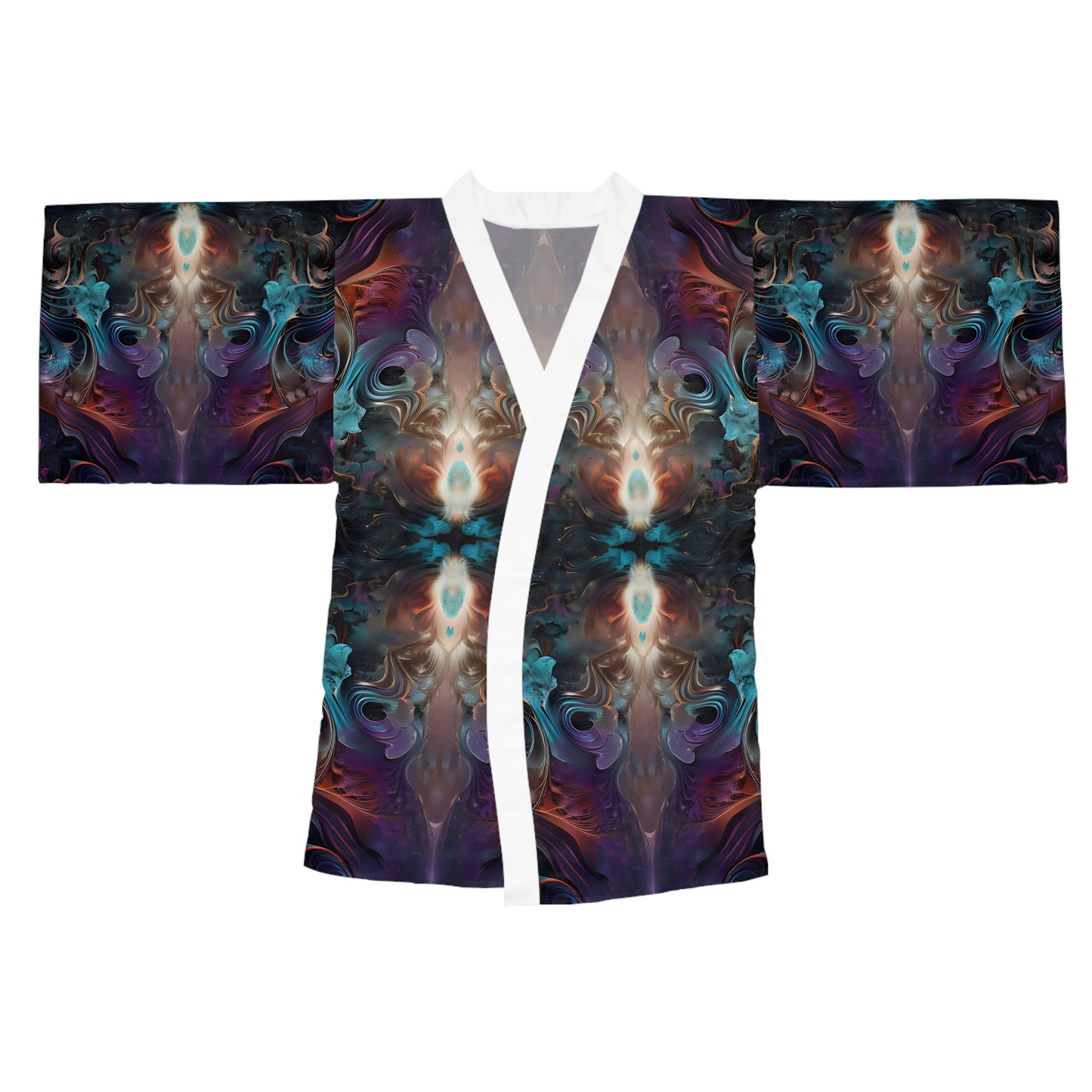 Long Sleeve Kimono Robe (AOP) - Mystical Reflections 1