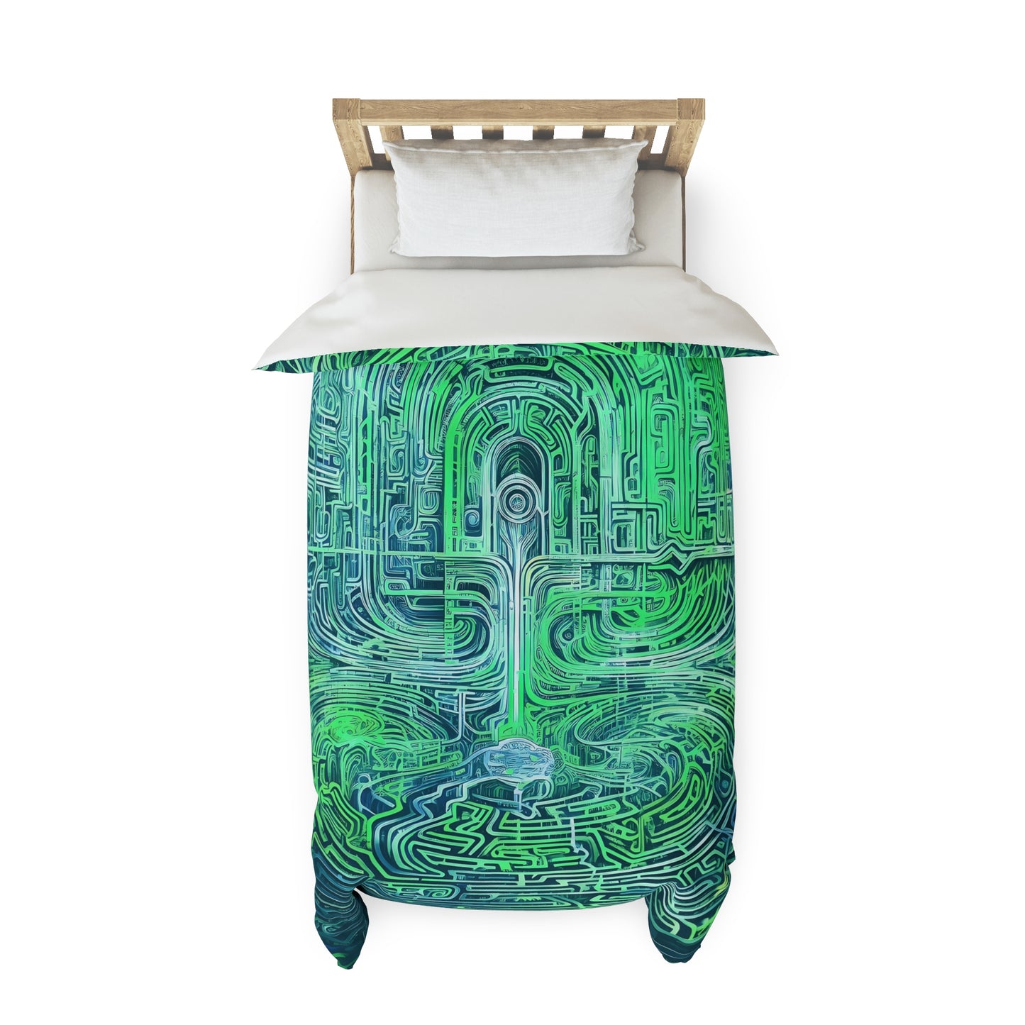 Duvet Cover - Mind Labyrinth Green
