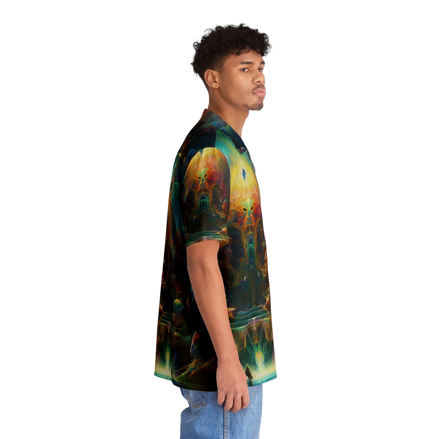Men's Hawaiian Shirt (AOP) - Shaman Drum 1