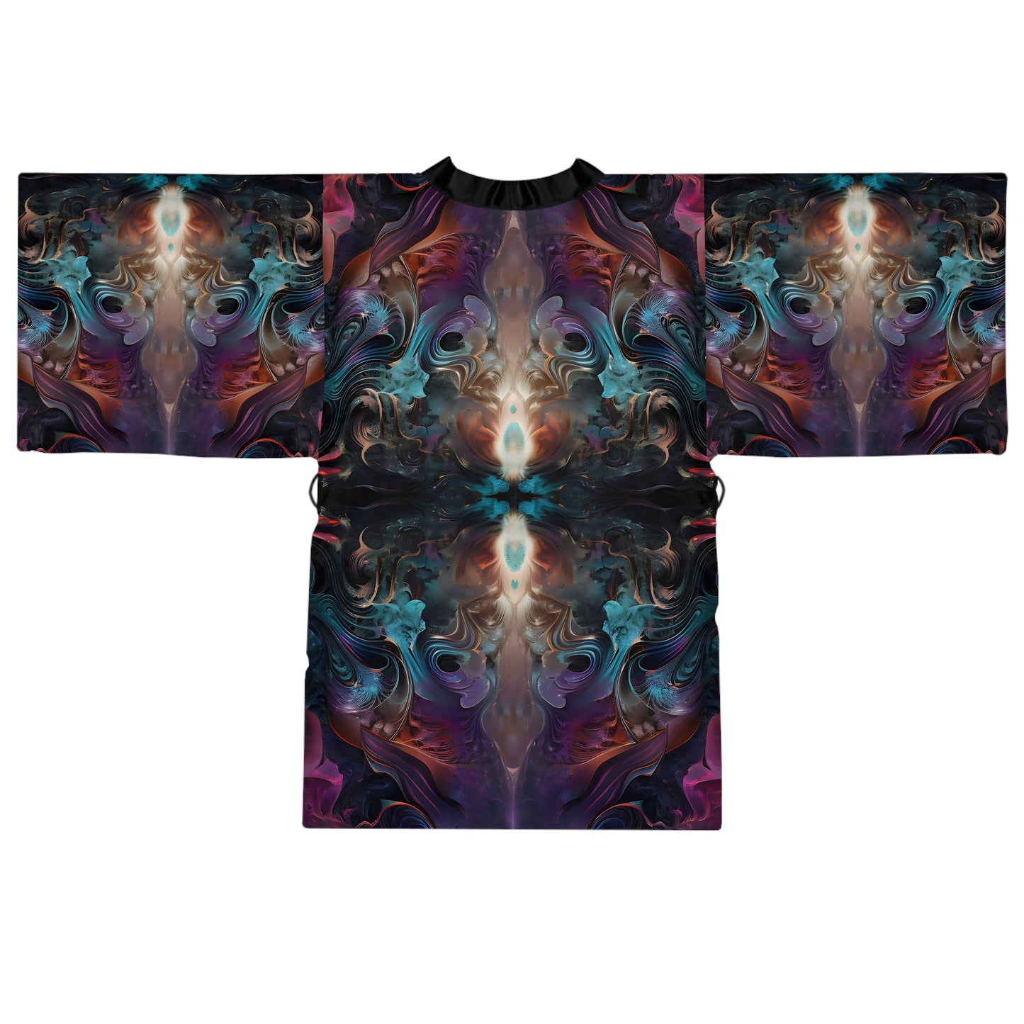 Long Sleeve Kimono Robe (AOP) - Mystical Reflections 1