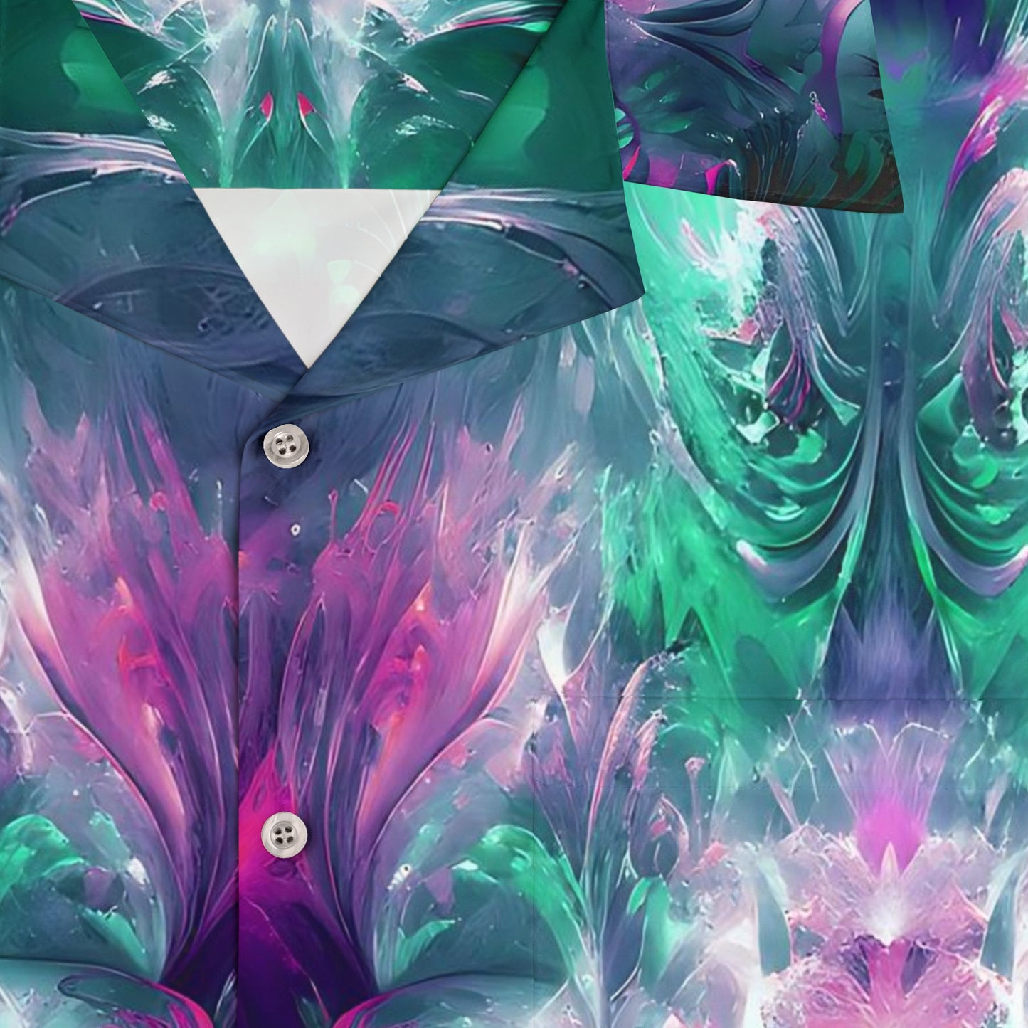 Men's Hawaiian Shirt (AOP) - Kaleidoscope Purple Green