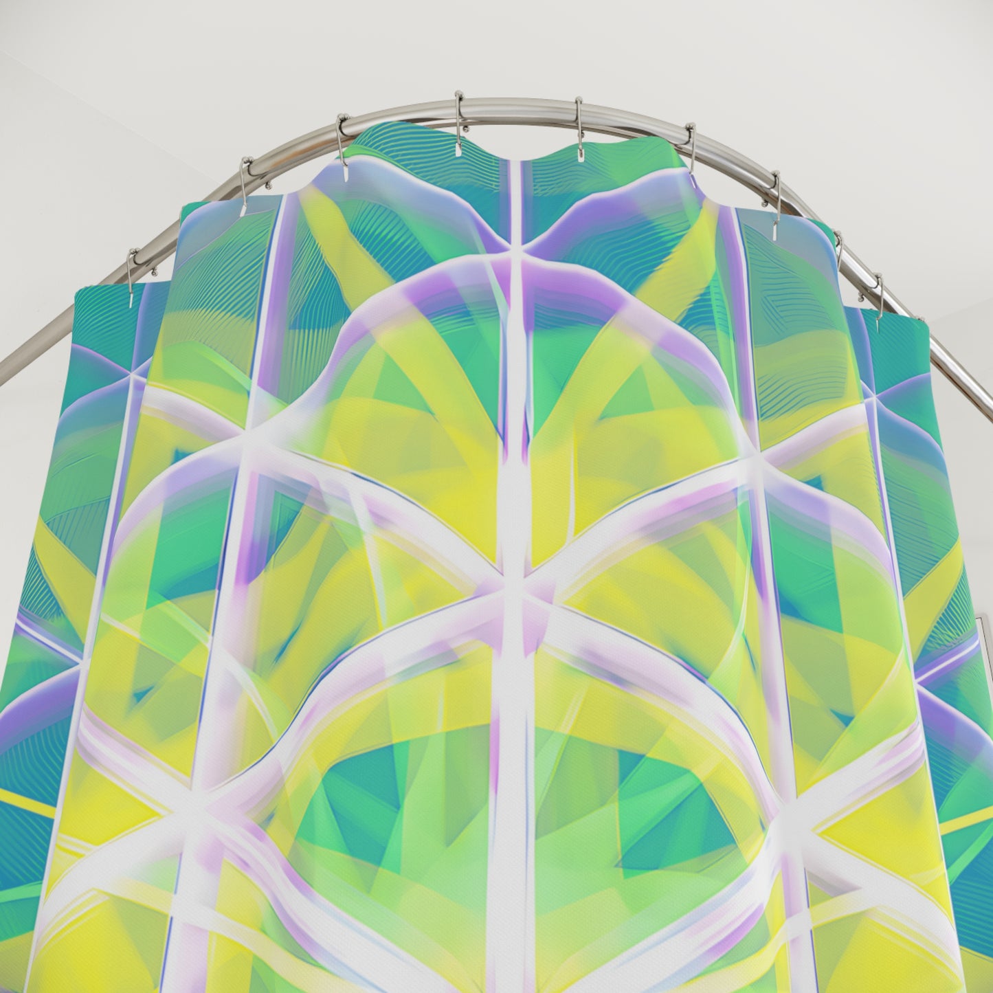 Polyester Shower Curtain - Catherine Wheel Grid 2