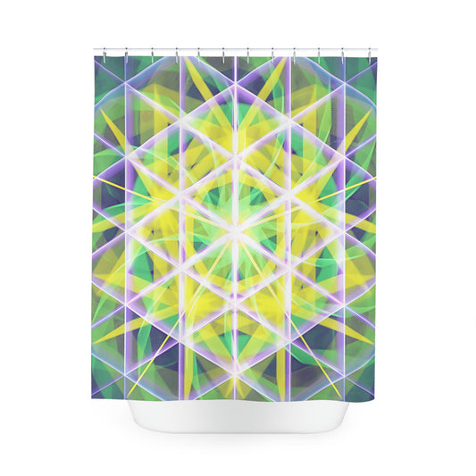 Polyester Shower Curtain - Catherine Wheel Grid 1