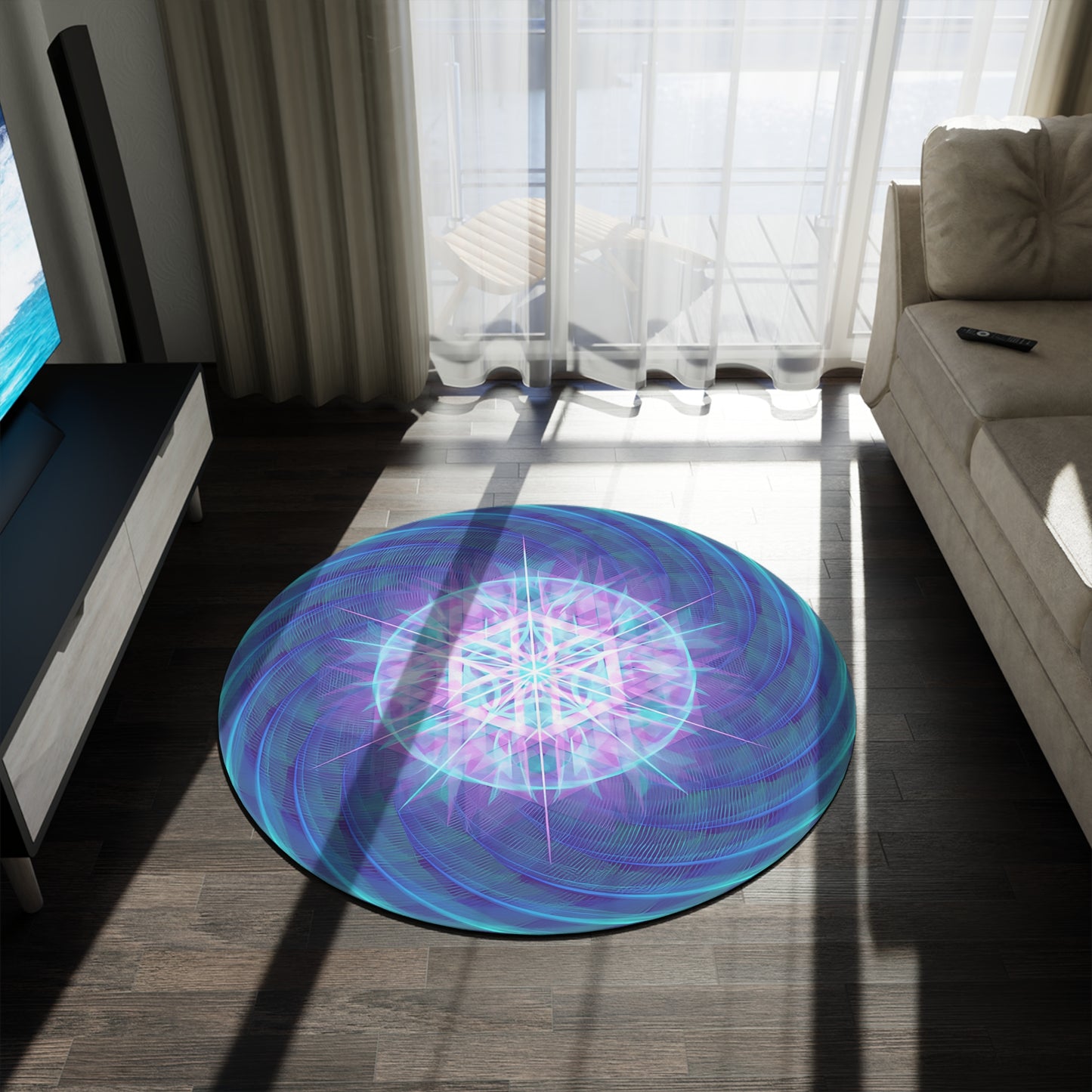 Round Rug - Blue Torus
