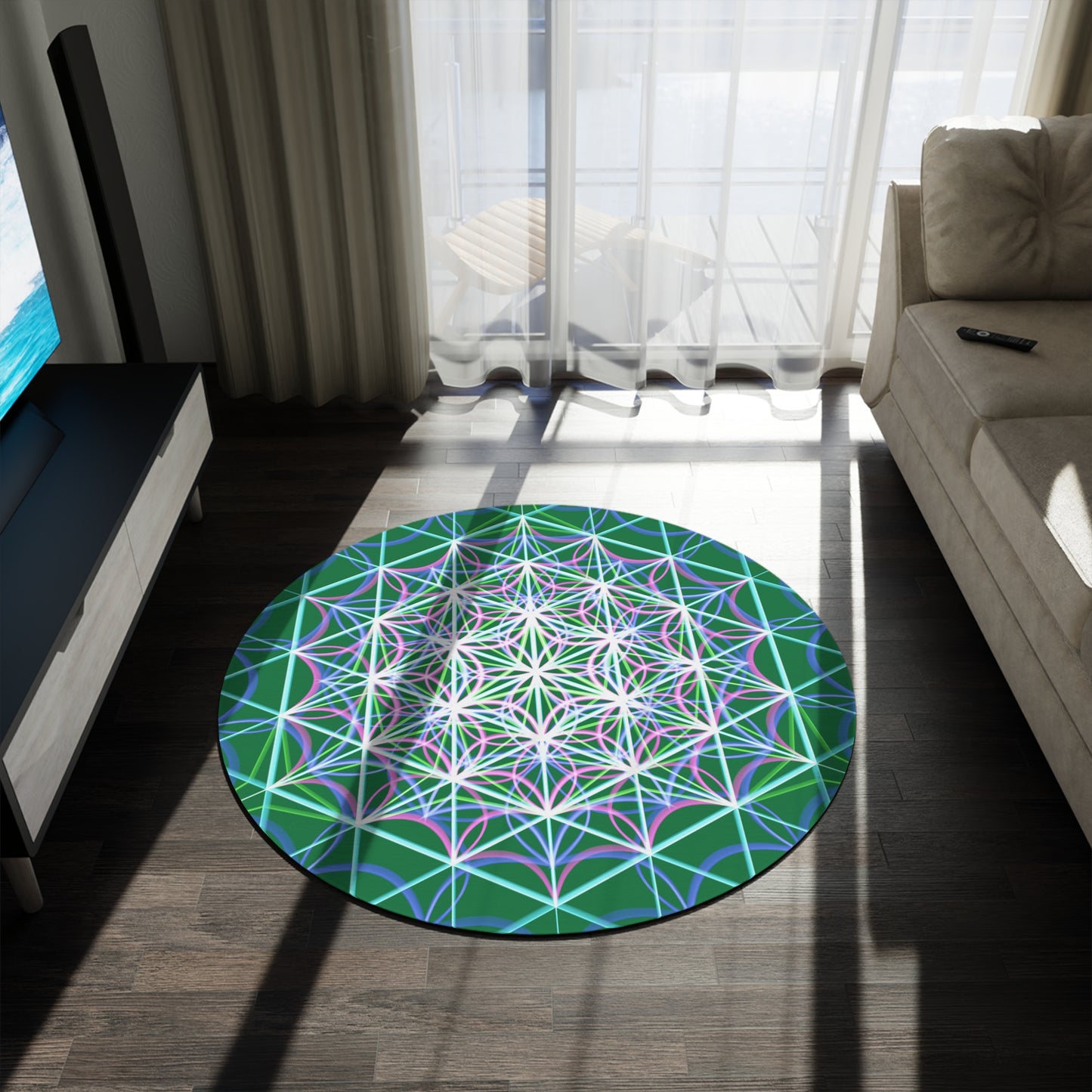 Round Rug - Life Seeds Green
