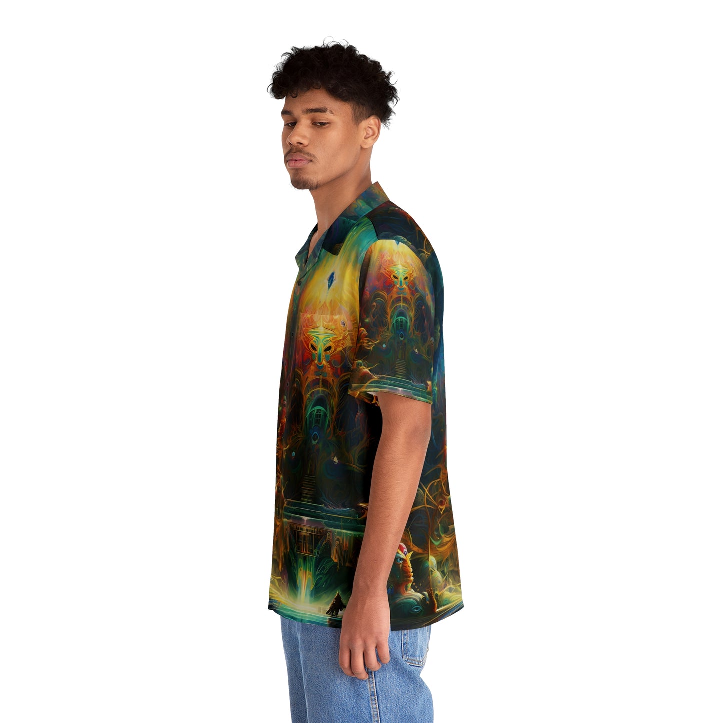 Men's Hawaiian Shirt (AOP) - Shaman Drum 1