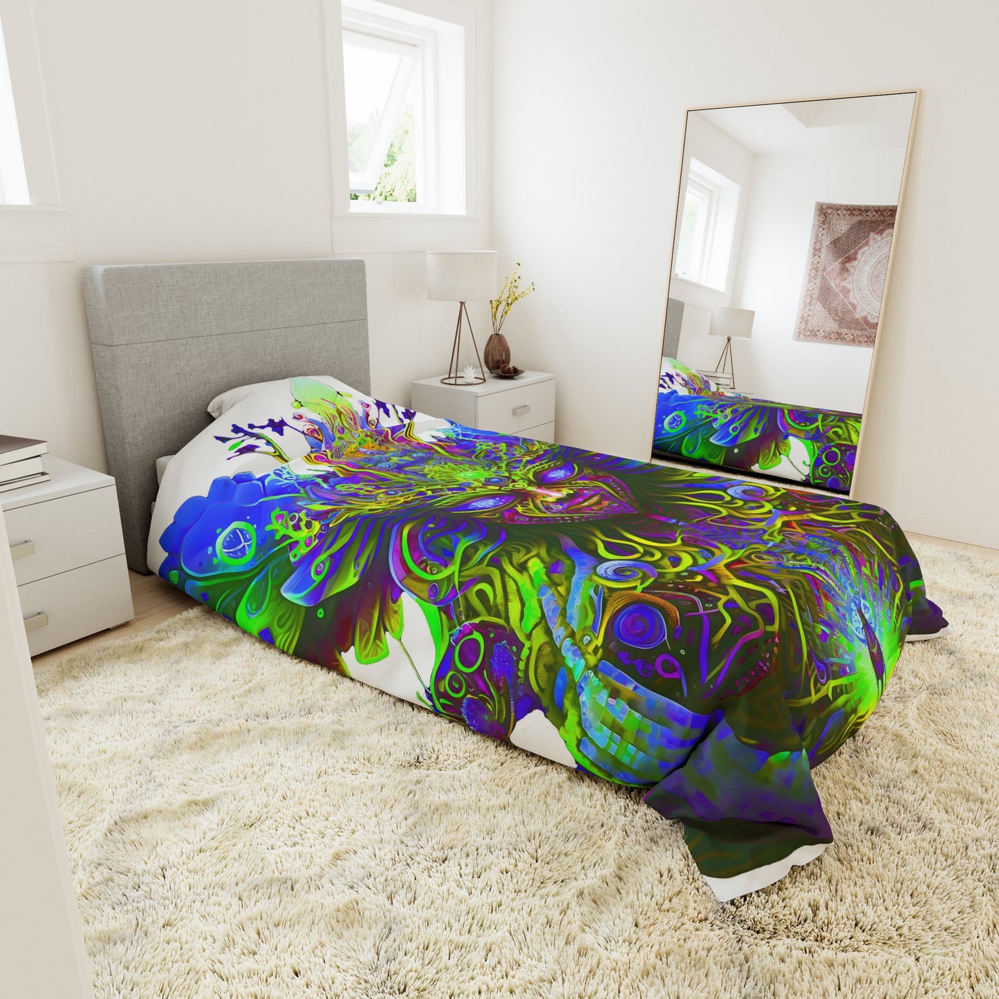 Duvet Cover - Psychedelic Fairy Neon
