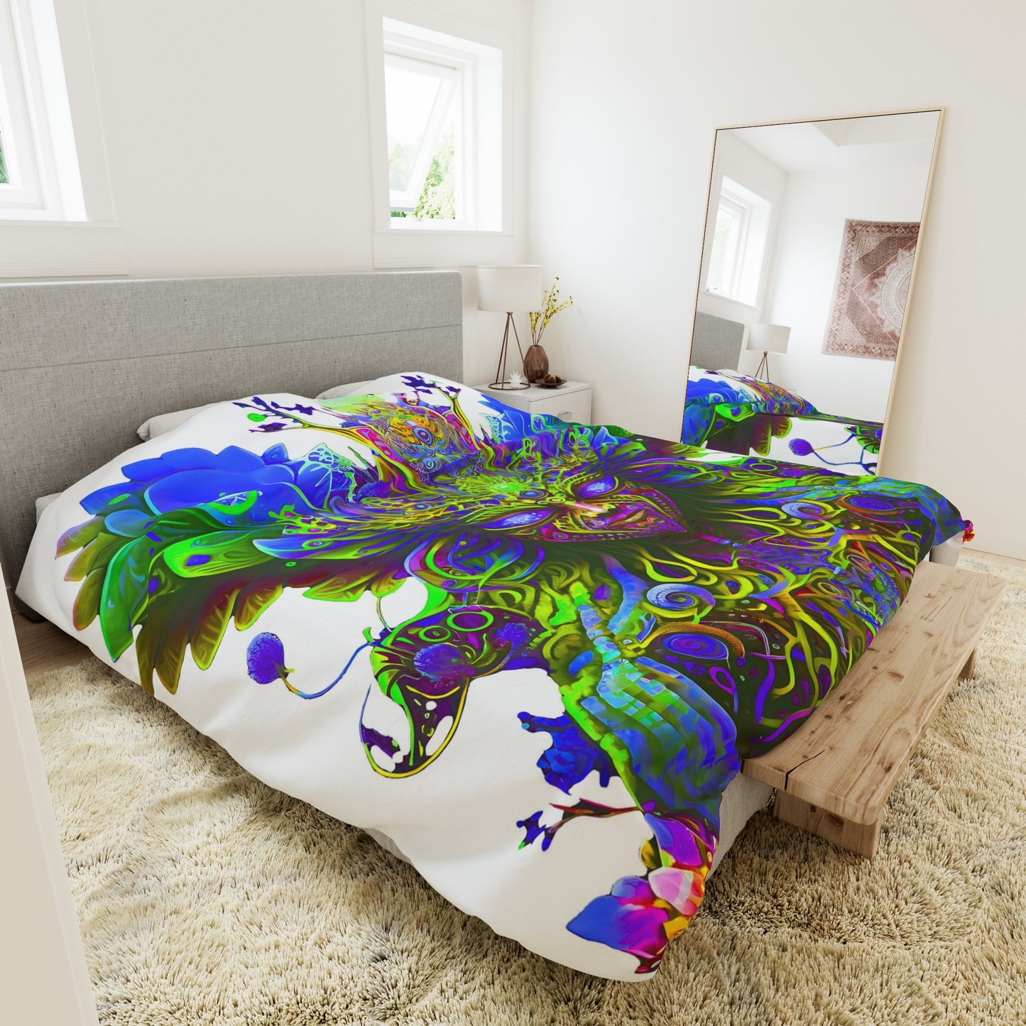 Duvet Cover - Psychedelic Fairy Neon