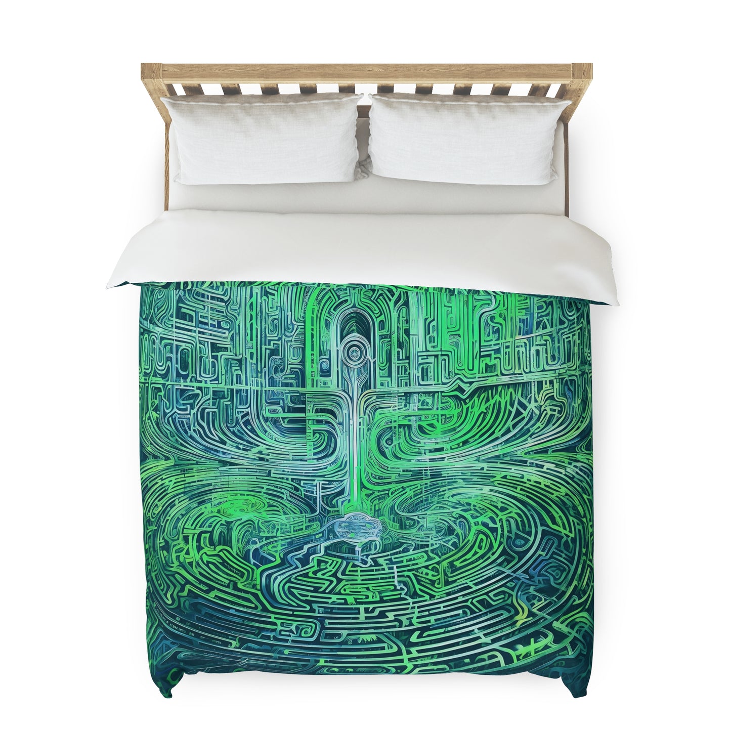 Duvet Cover - Mind Labyrinth Green