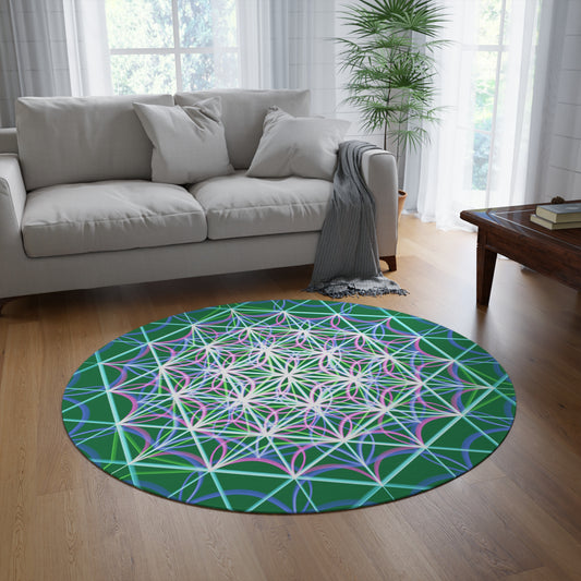 Round Rug - Life Seeds Green