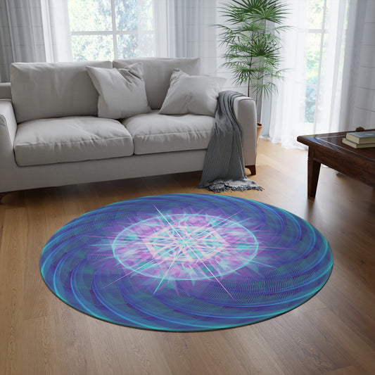 Round Rug - Blue Torus