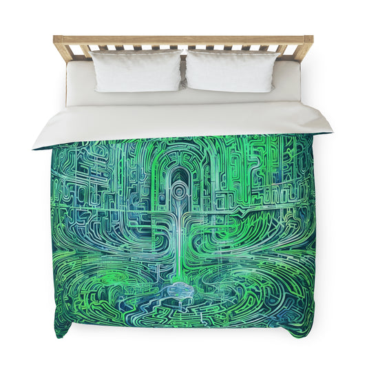 Duvet Cover - Mind Labyrinth Green