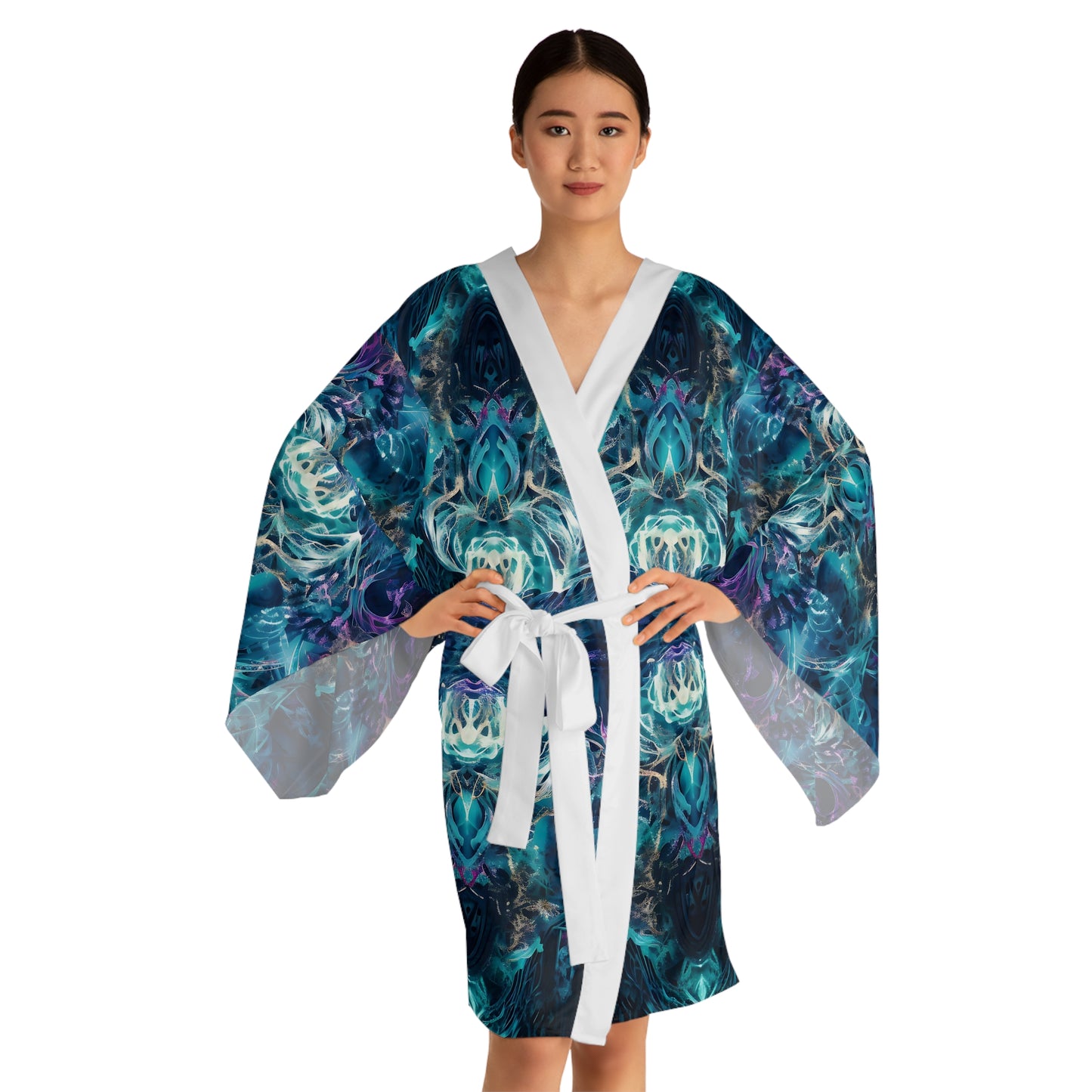 Long Sleeve Kimono Robe (AOP) - Mystical Reflections 4