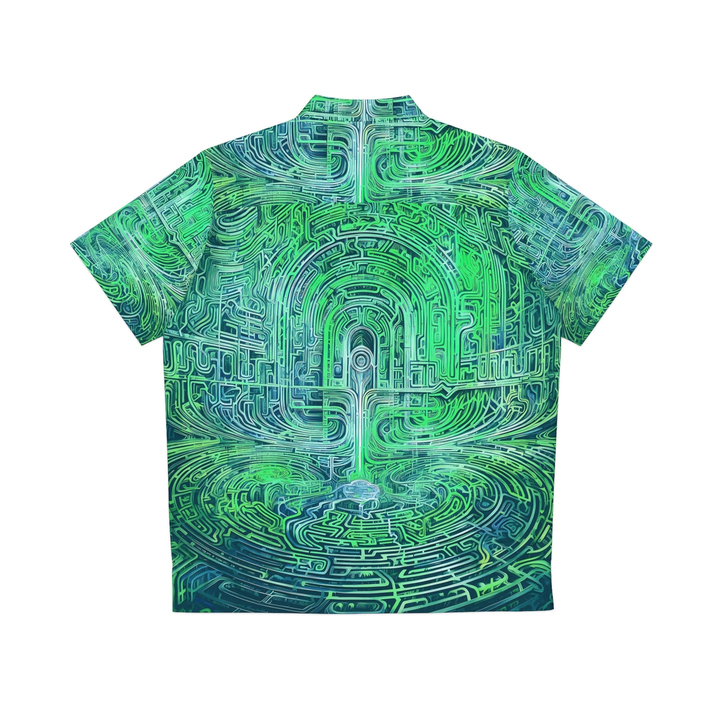 Men's Hawaiian Shirt (AOP) - Mind Labyrinth Green