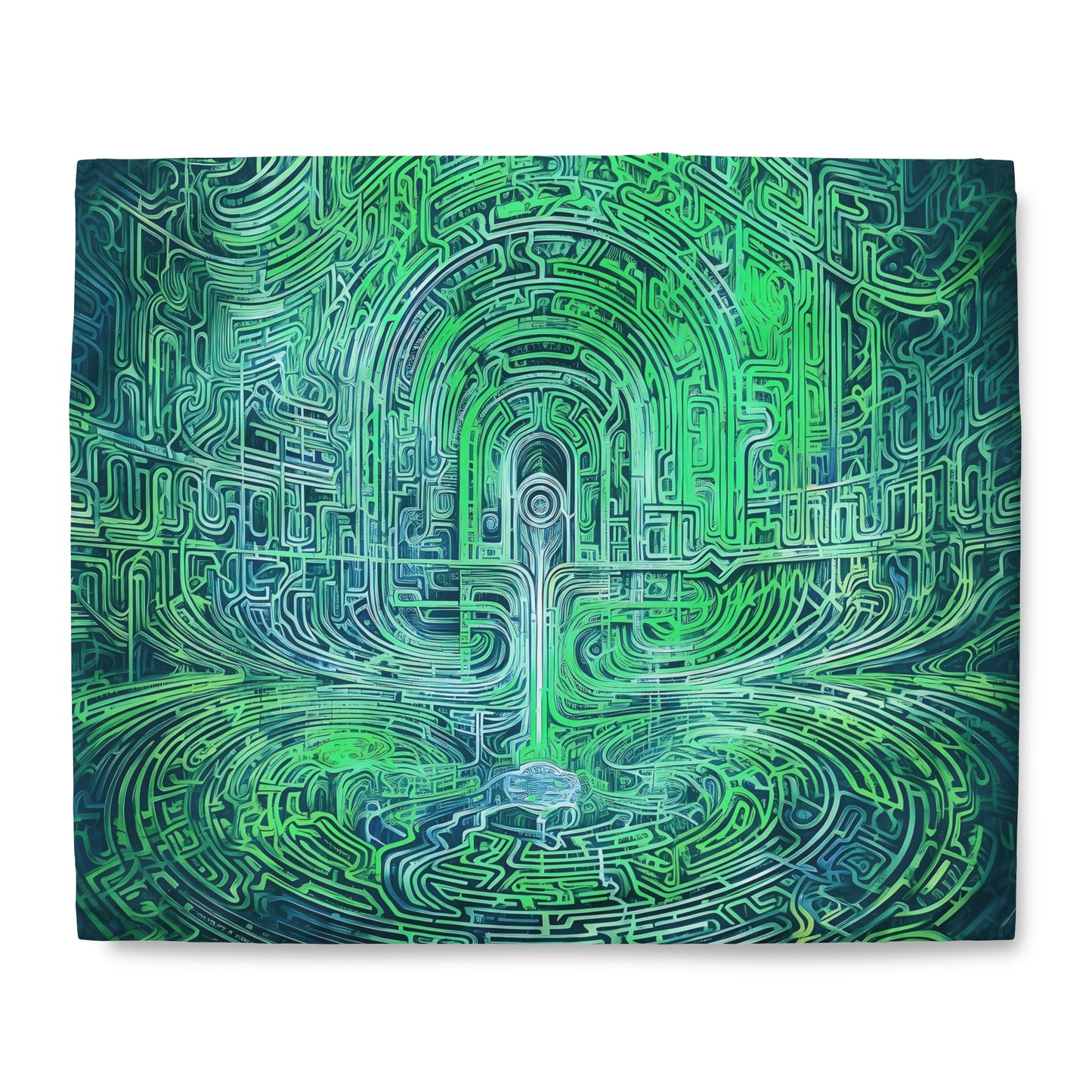 Duvet Cover - Mind Labyrinth Green
