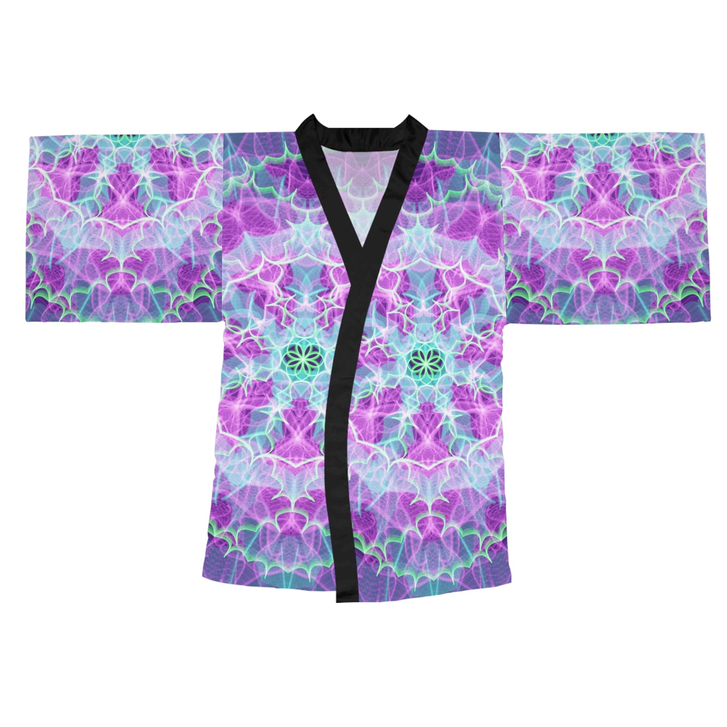 Long Sleeve Kimono Robe (AOP) - Alien Carnation