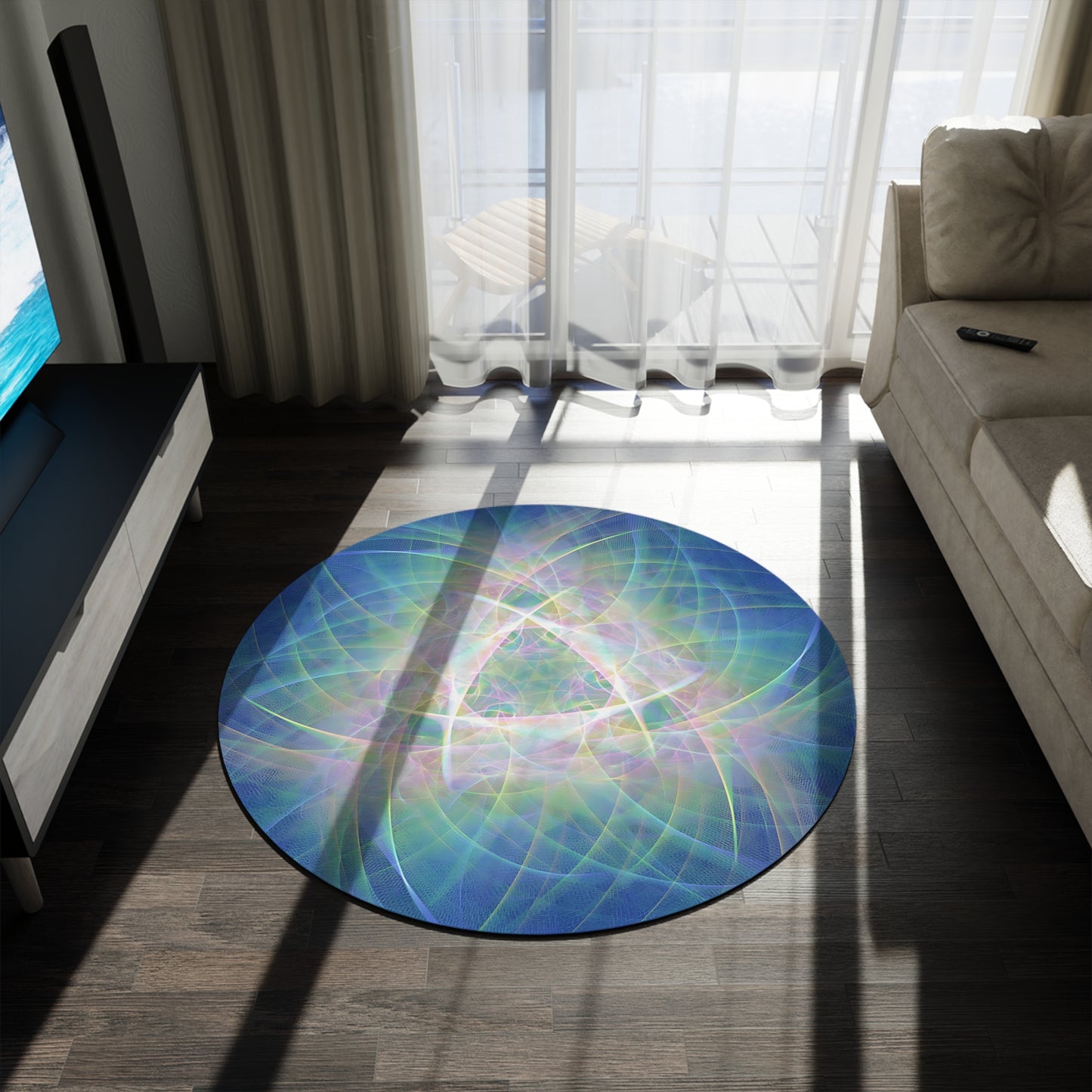 Round Rug - Blue Plasma