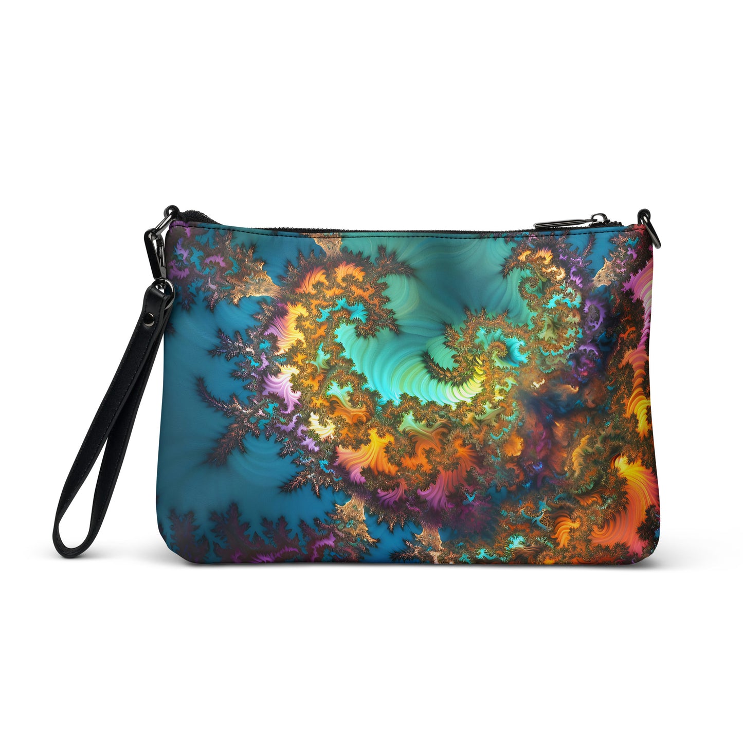 Crossbody bag - Fractals Turquoise
