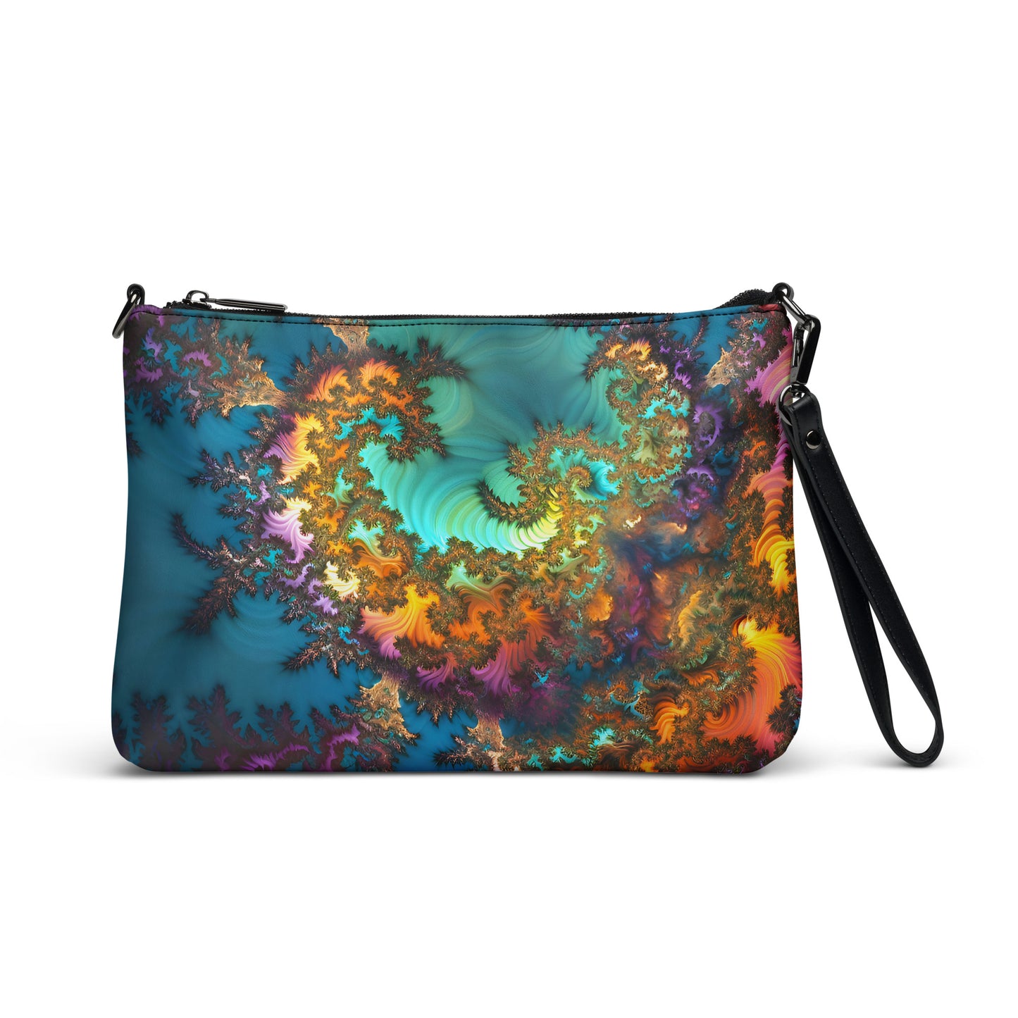 Crossbody bag - Fractals Turquoise