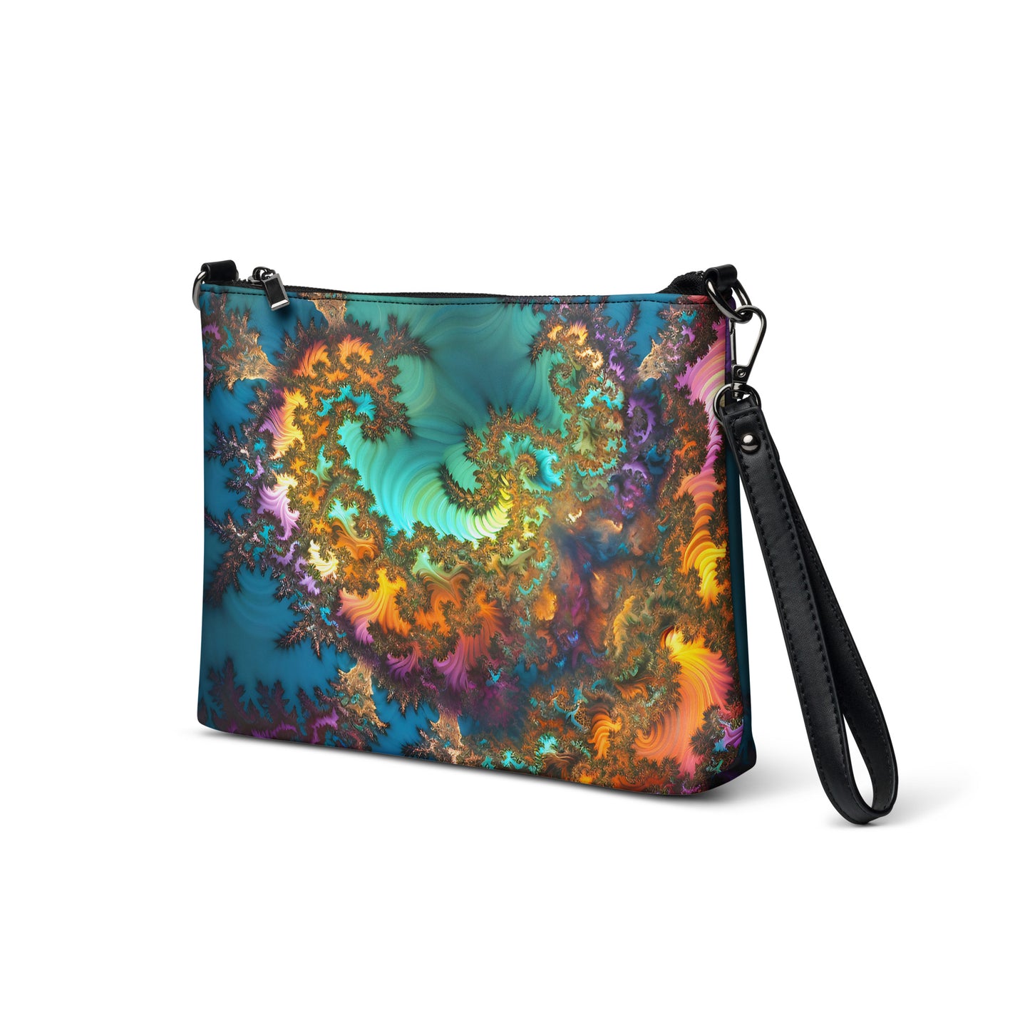 Crossbody bag - Fractals Turquoise