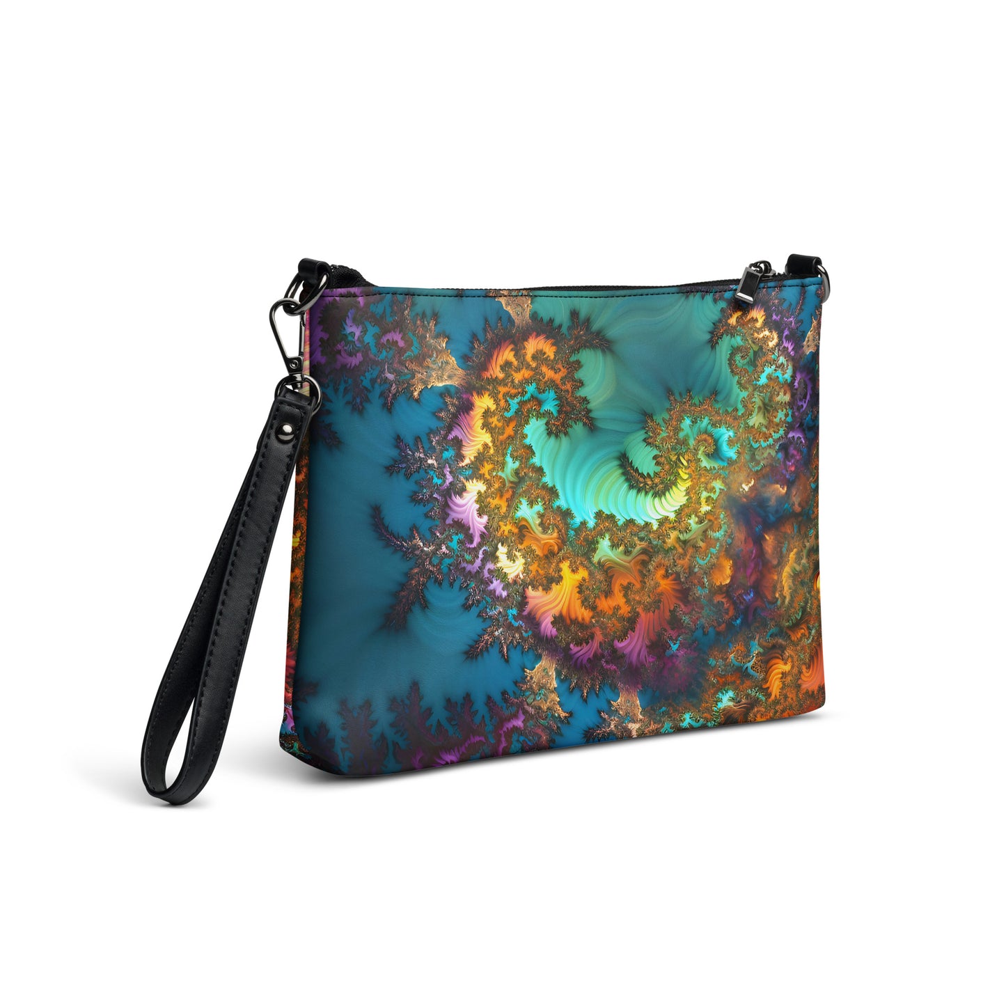 Crossbody bag - Fractals Turquoise