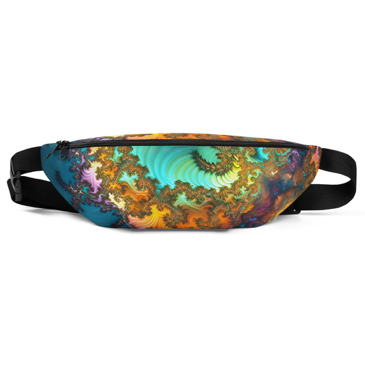 Waist Bag - Fractals Turquoise