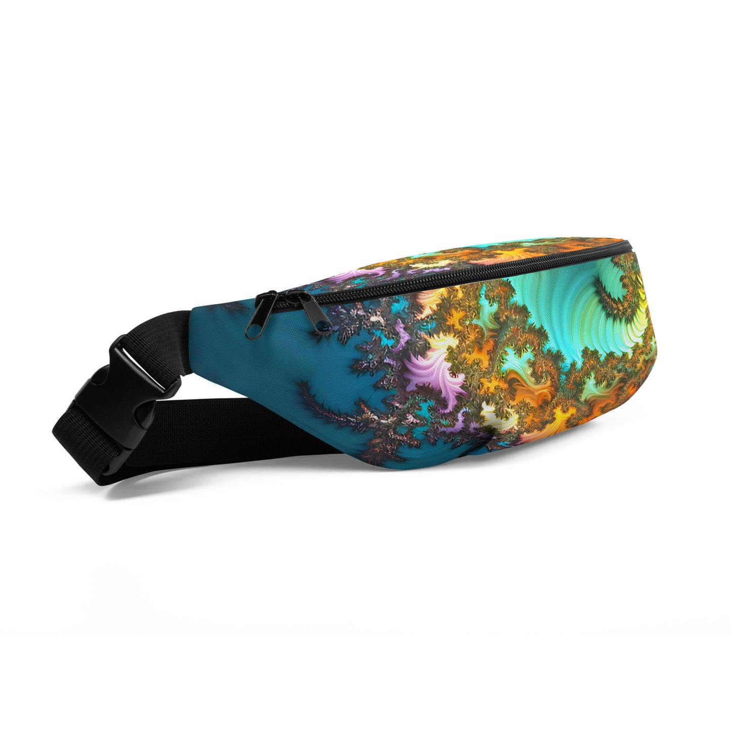 Waist Bag - Fractals Turquoise