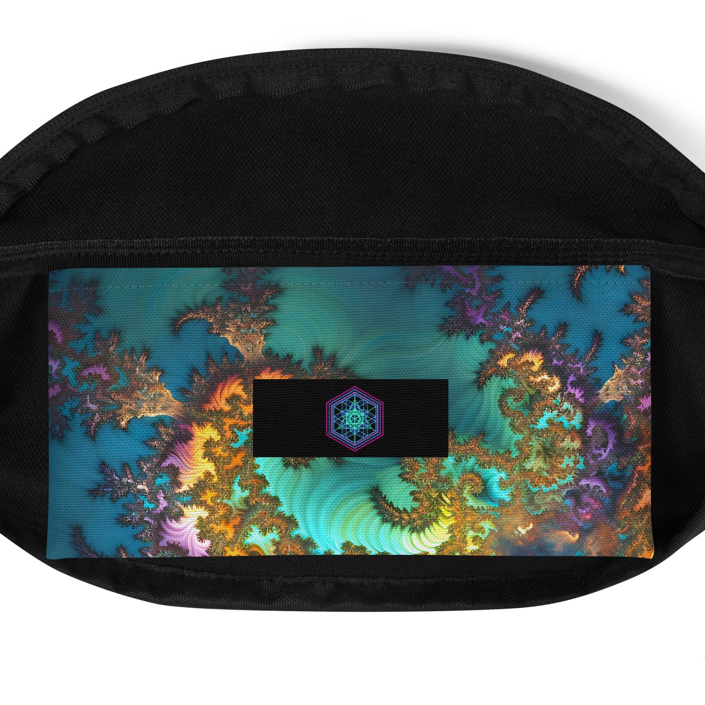 Waist Bag - Fractals Turquoise