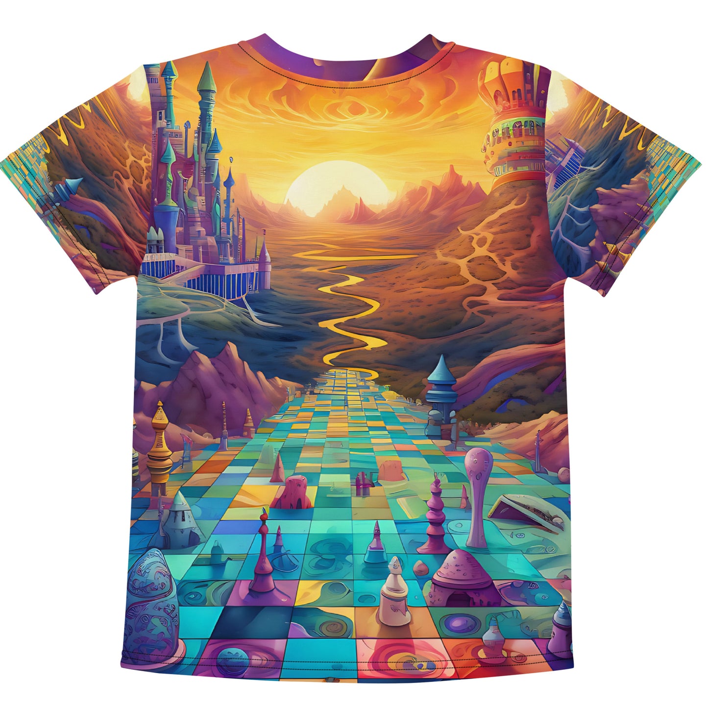 Kids crew neck t-shirt - Psychedelic Chess