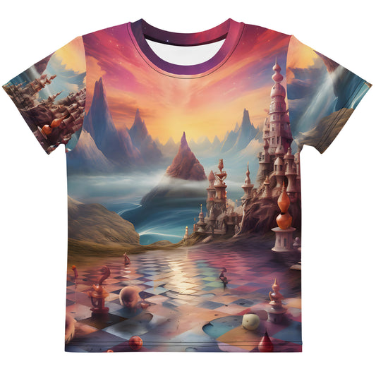 Kids crew neck t-shirt - Sky Chess