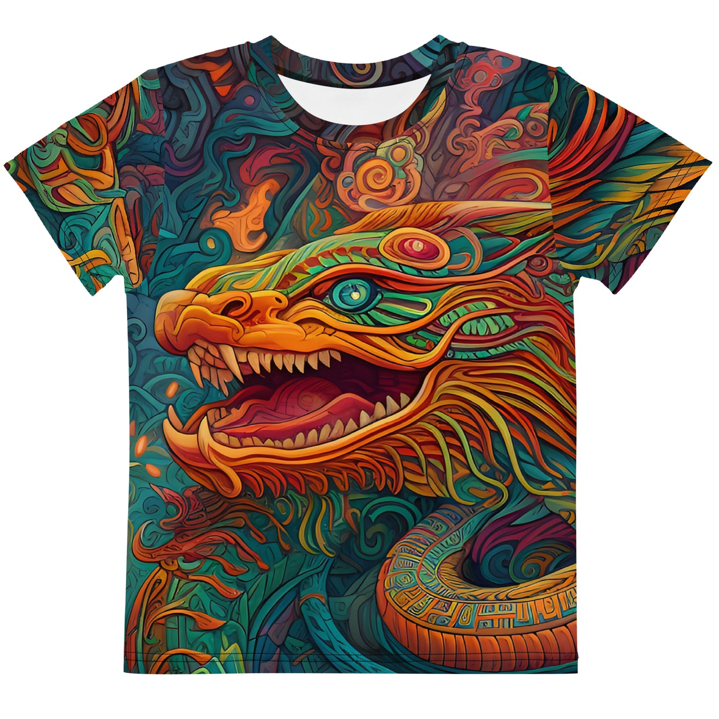Kids crew neck t-shirt Quetzalcoatl 1