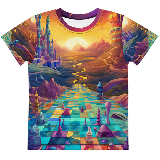 Kids crew neck t-shirt - Psychedelic Chess