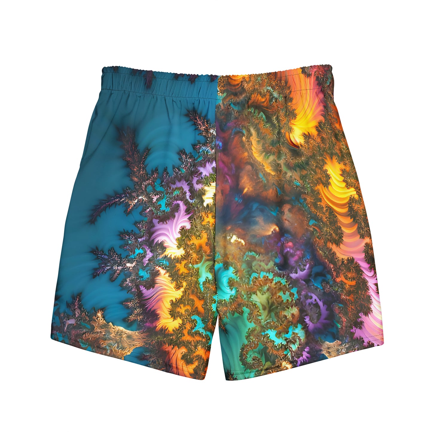 Men's swim trunks - Fractals Turquoise