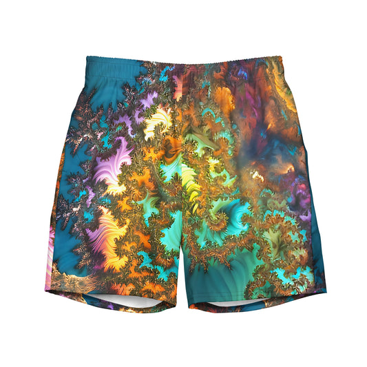 Men's swim trunks - Fractals Turquoise