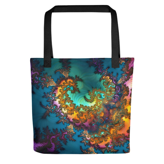 Tote bag - Fractals Turquoise