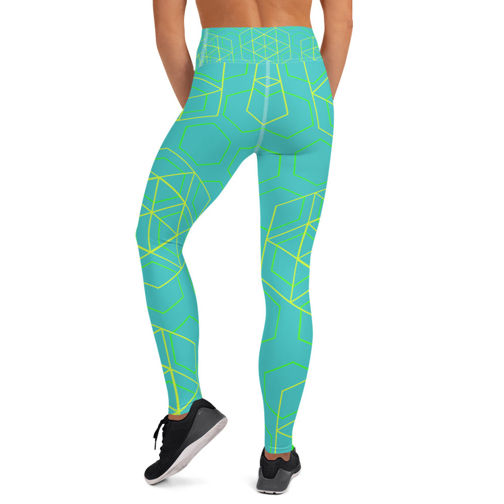 Yoga Leggings - Beeswax (Turquoise)