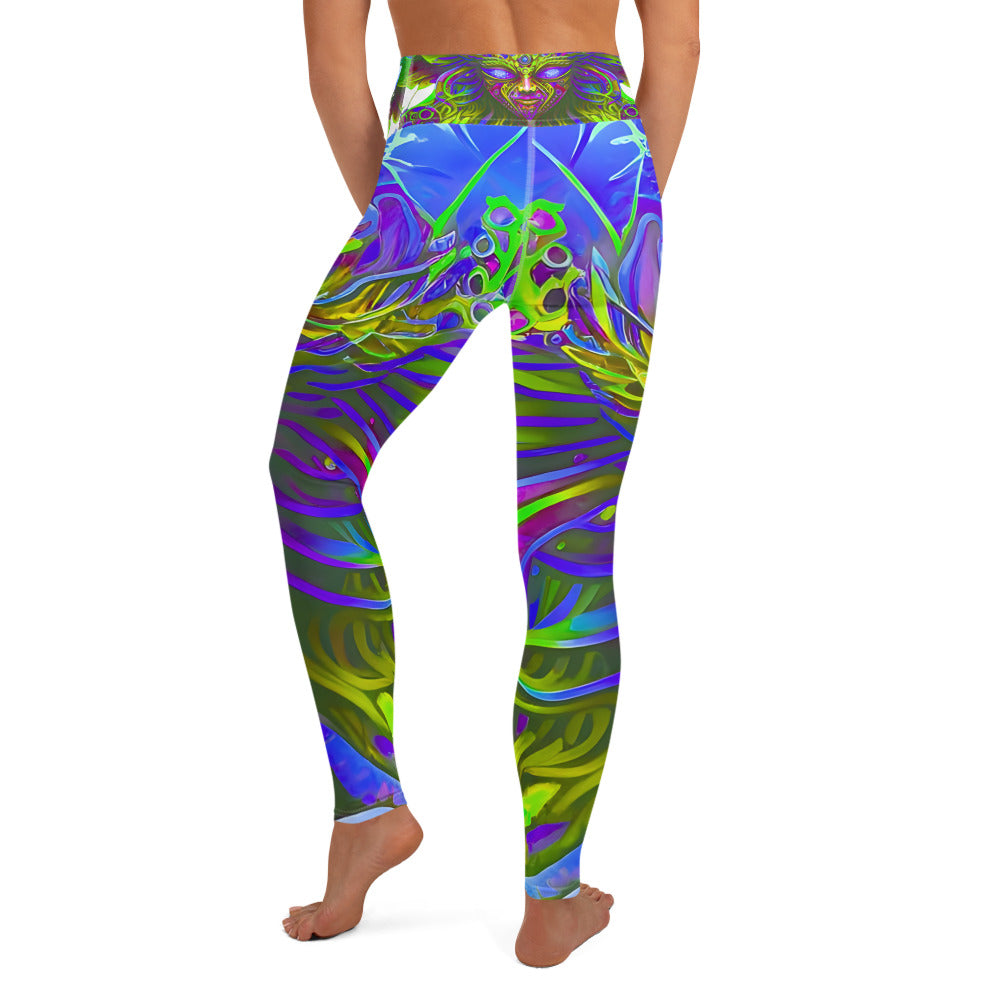Yoga Leggings - Psychedelic Fairy Neon