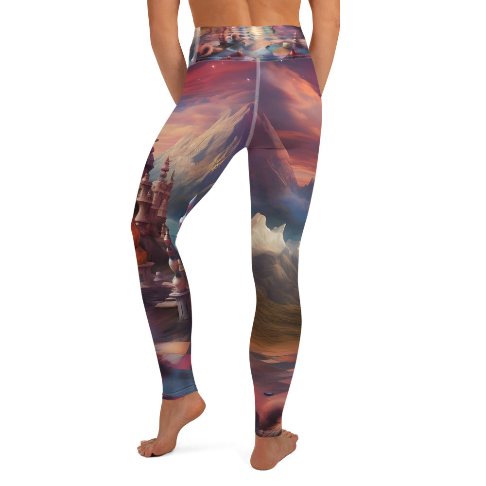 Yoga Leggings - Sky Chess