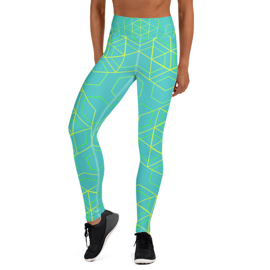 Yoga Leggings - Beeswax (Turquoise)