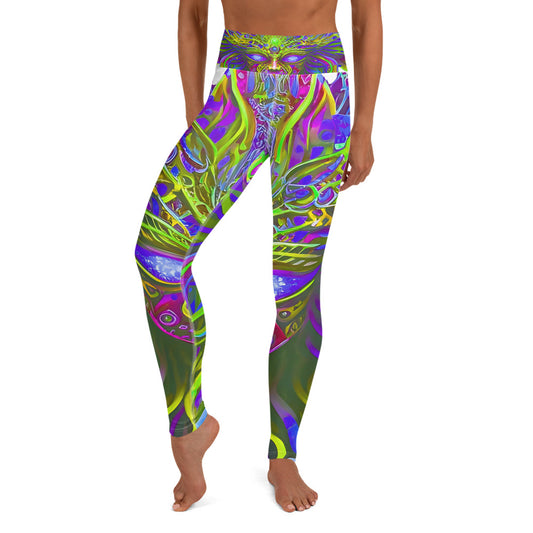 Yoga Leggings - Psychedelic Fairy Neon