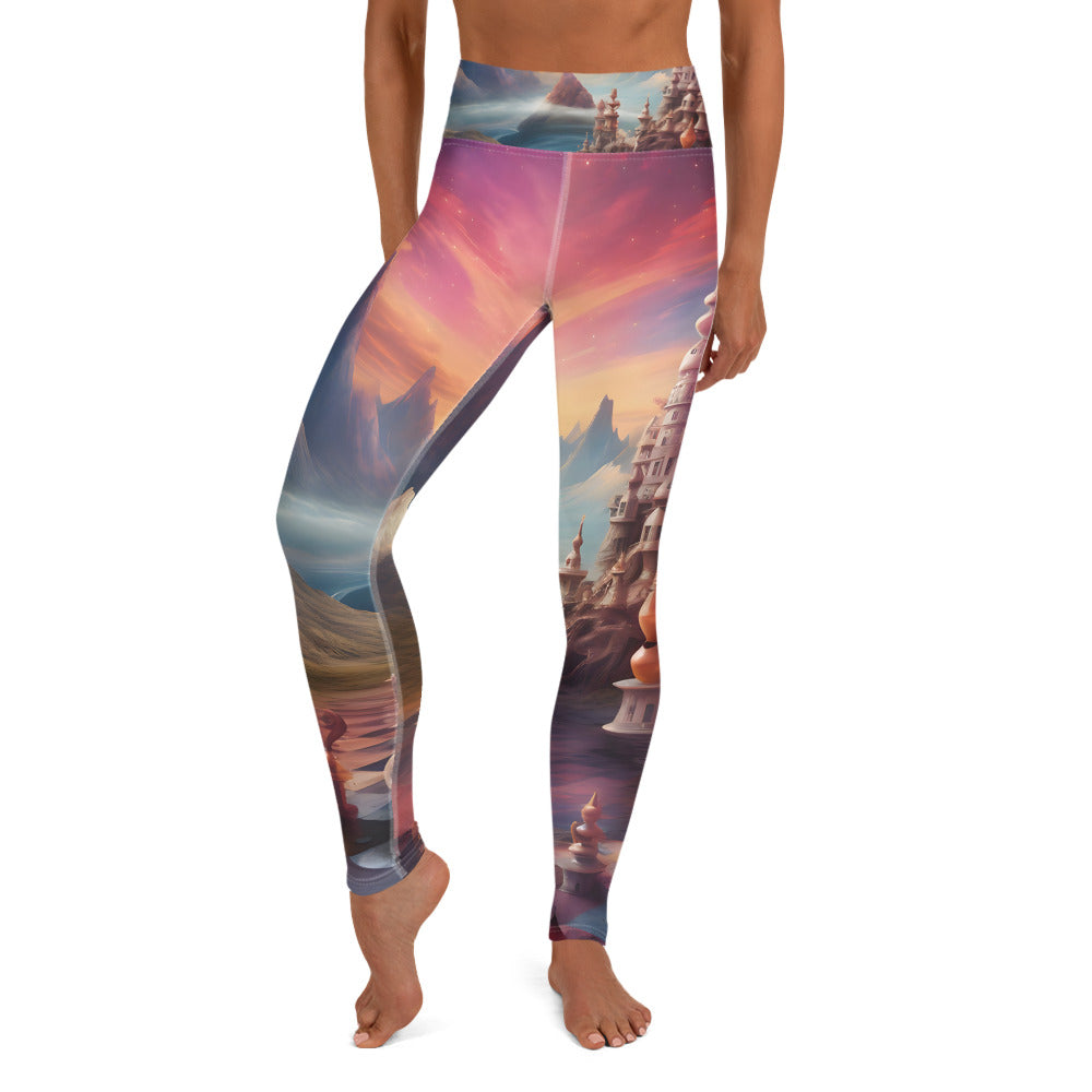 Yoga Leggings - Sky Chess