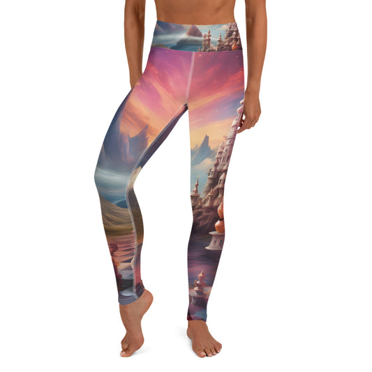 Yoga Leggings - Sky Chess