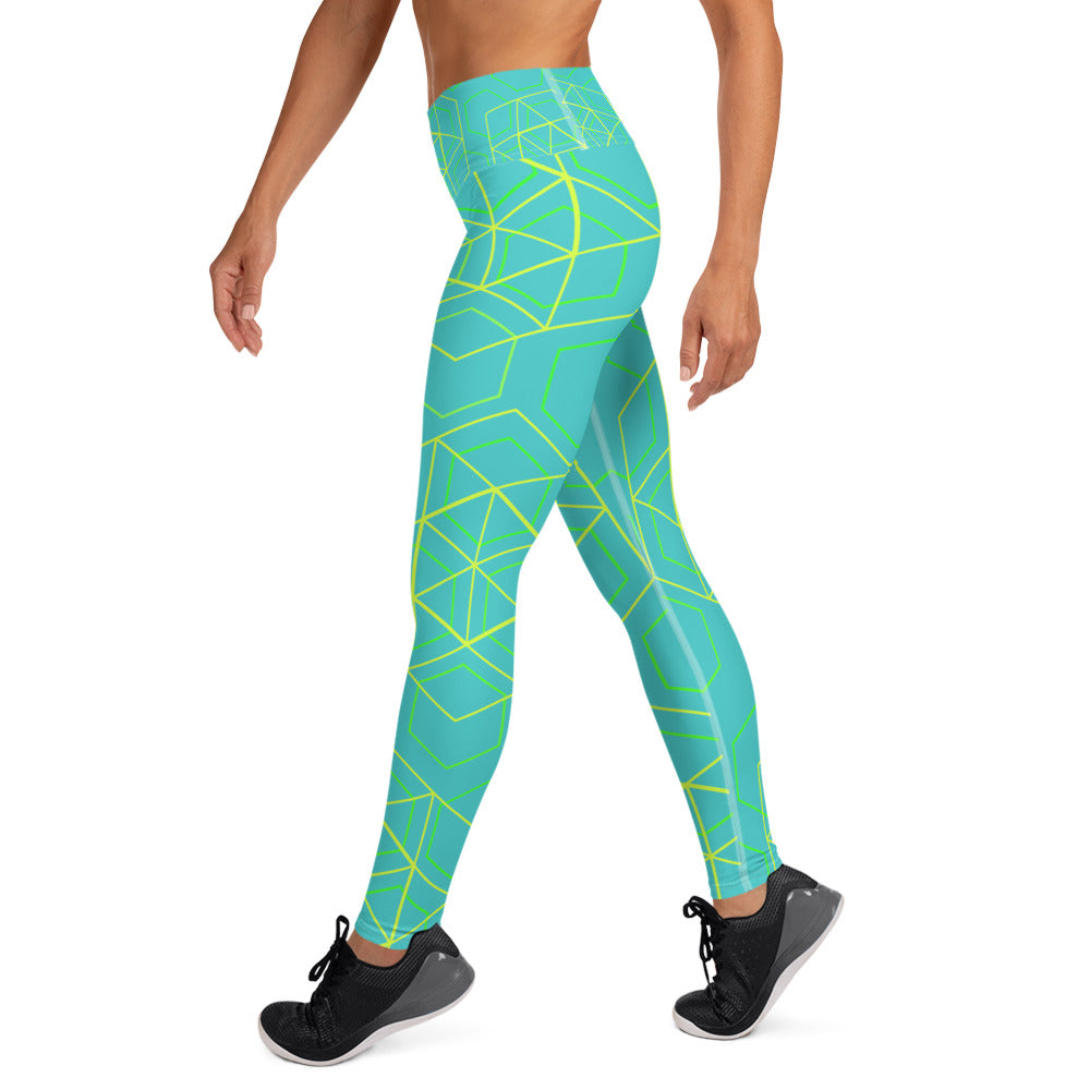 Yoga Leggings - Beeswax (Turquoise)