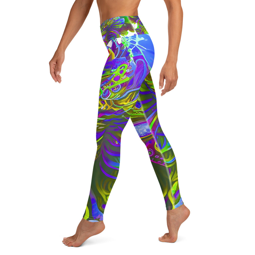 Yoga Leggings - Psychedelic Fairy Neon