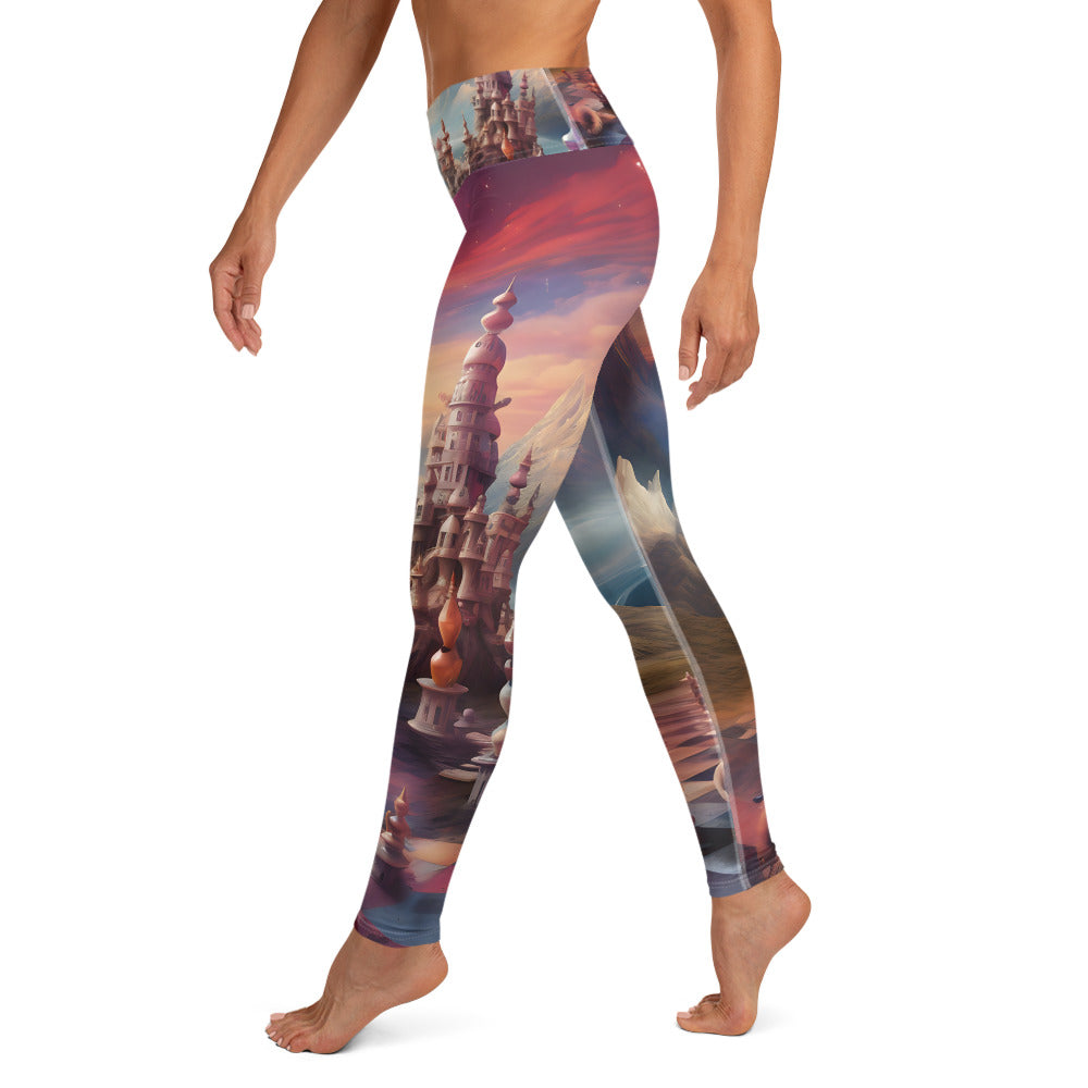 Yoga Leggings - Sky Chess