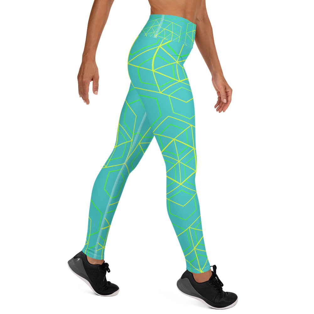 Yoga Leggings - Beeswax (Turquoise)